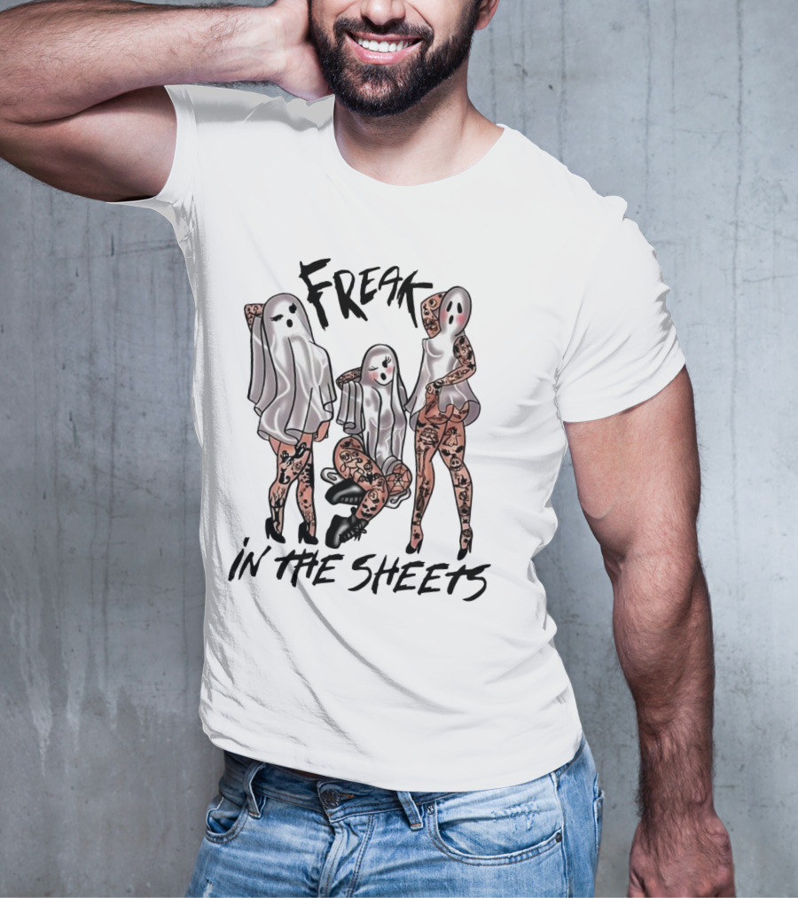Ghosts Freak In The Sheets Tattooed Spooky T-Shirt