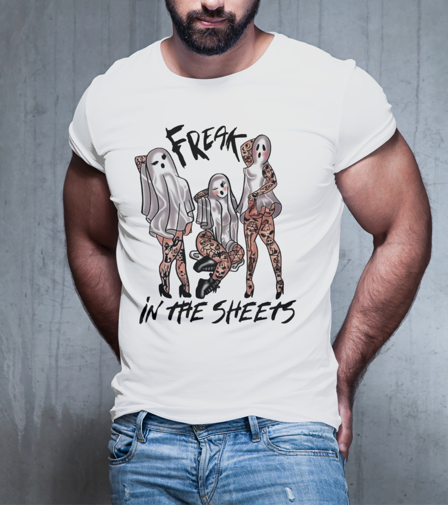Ghosts Freak In The Sheets Tattooed Spooky T-Shirt