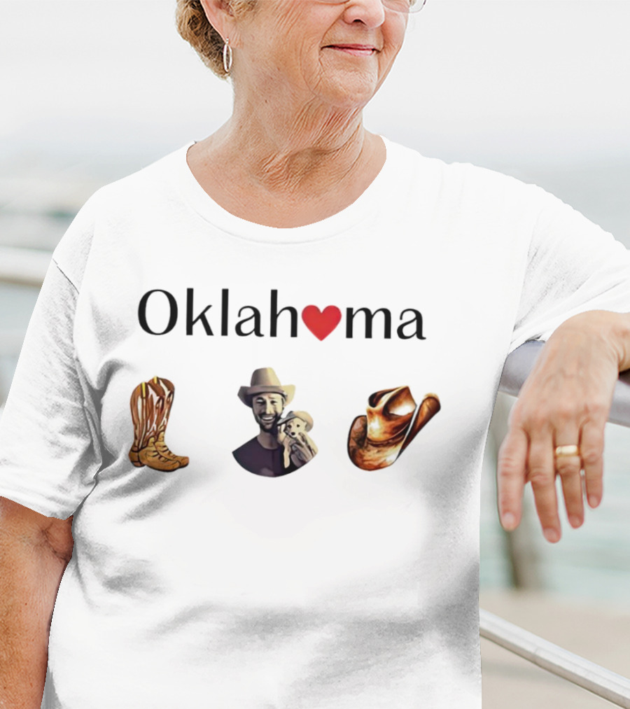 Oklahoma Heart Cowboy Boots Hat T-Shirt