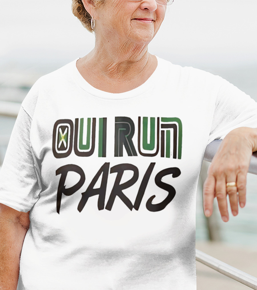 OUI RUN PARIS Star Lettering T-Shirt