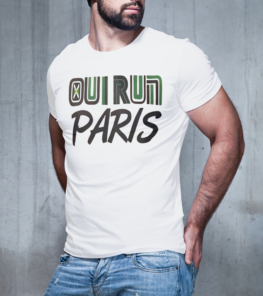 OUI RUN PARIS Star Lettering T-Shirt