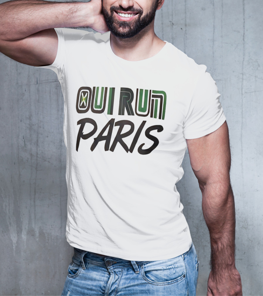 OUI RUN PARIS Star Lettering T-Shirt