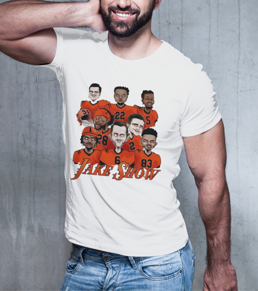 Jake Show Cartoon Cincinnati Bengals Football Players T-Shirt