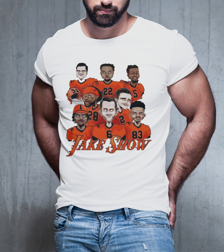 Jake Show Cartoon Cincinnati Bengals Football Players T-Shirt