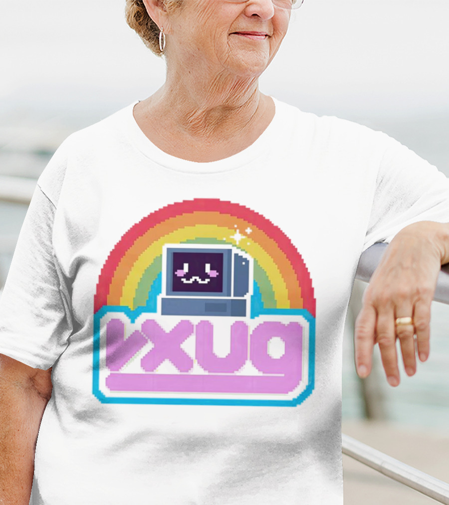 Rainbow Vxug Pixel Art Retro Computer T-Shirt