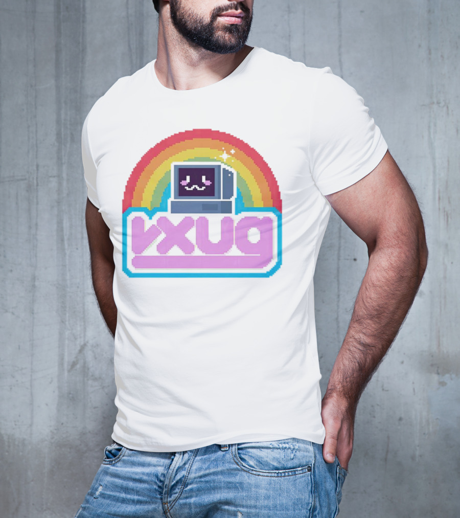 Rainbow Vxug Pixel Art Retro Computer T-Shirt