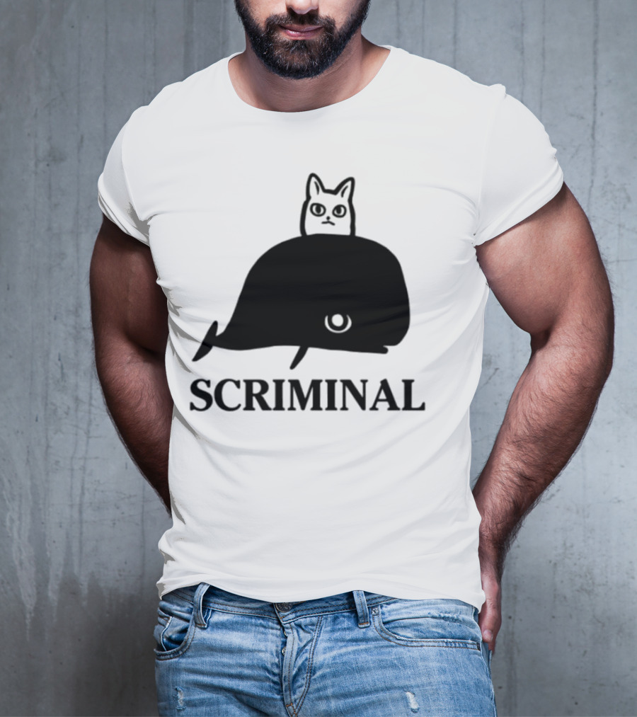 Scriminal Cat On Whale T-Shirt
