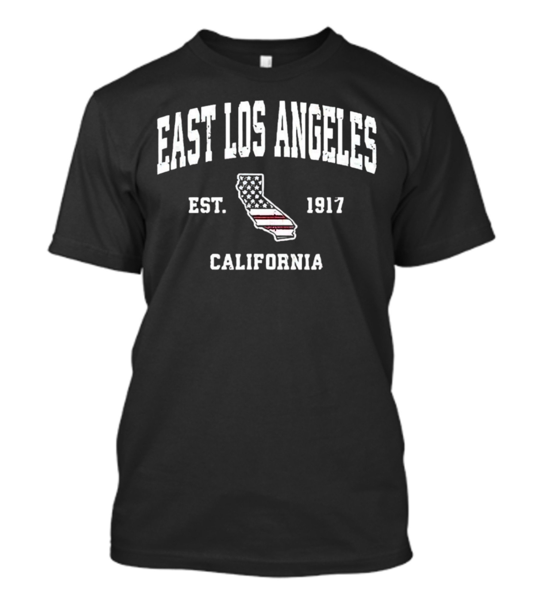 East Los Angeles California Est 1917 United States Flag Map T-Shirt