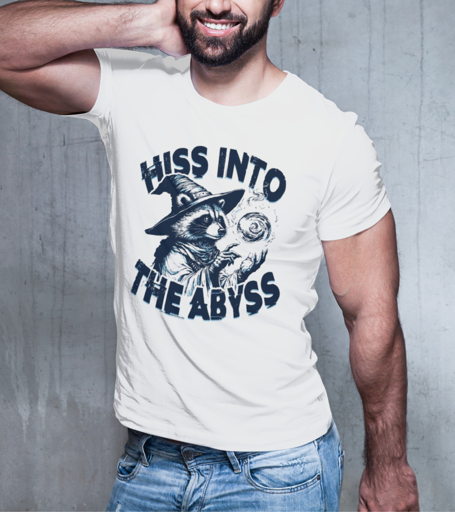 Hiss Into The Abyss Raccoon Witch With Magic Orb T-Shirt