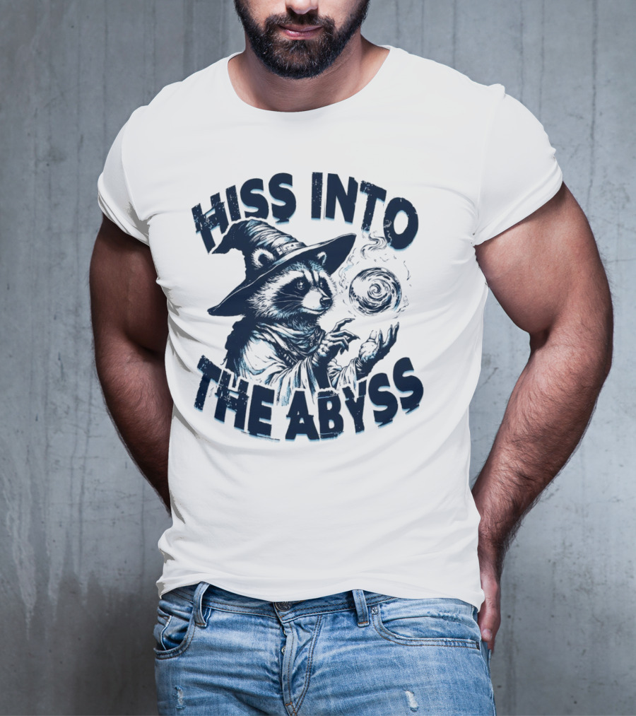Hiss Into The Abyss Raccoon Witch With Magic Orb T-Shirt