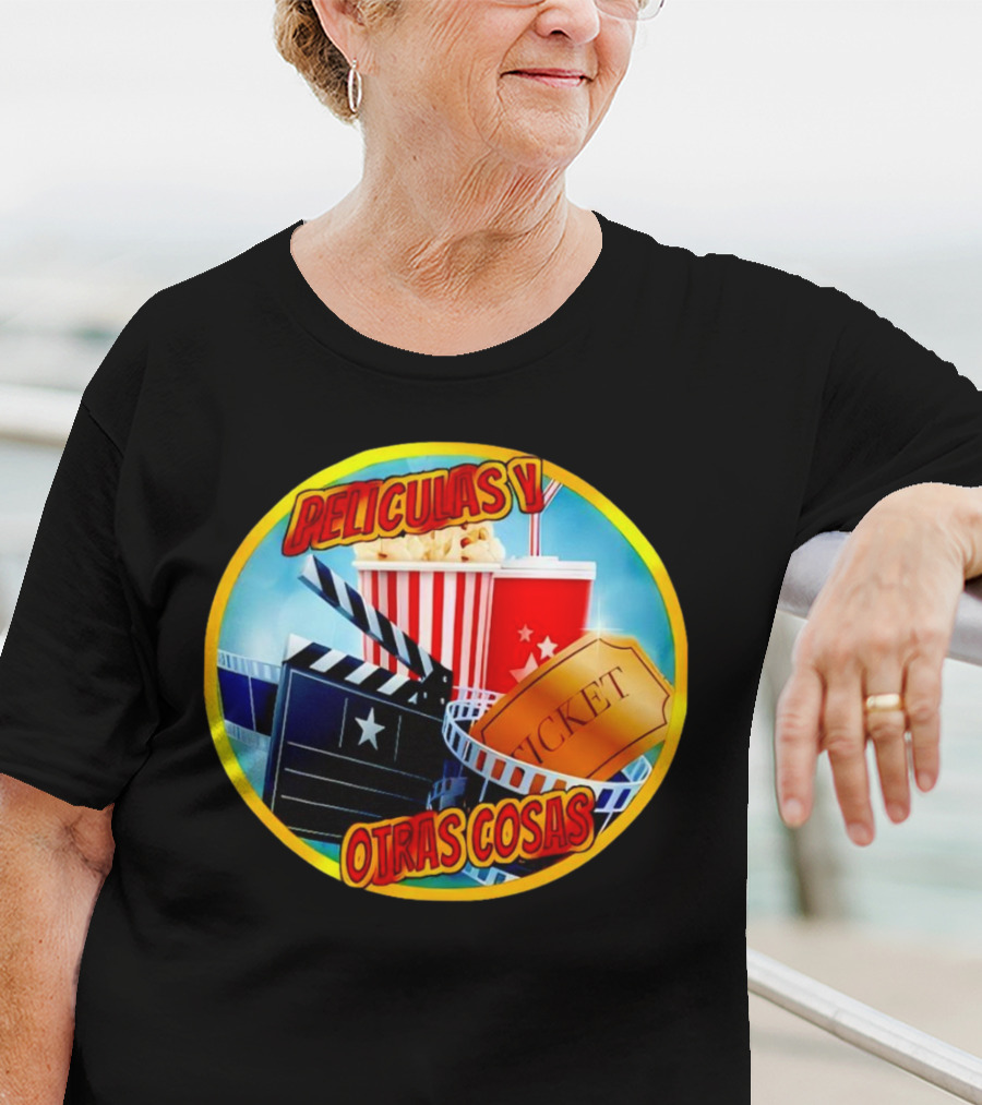 Peliculas Y Otras Cosas Con Claqueta, Palomitas, Ticket, Refresco Y Cine T-Shirt