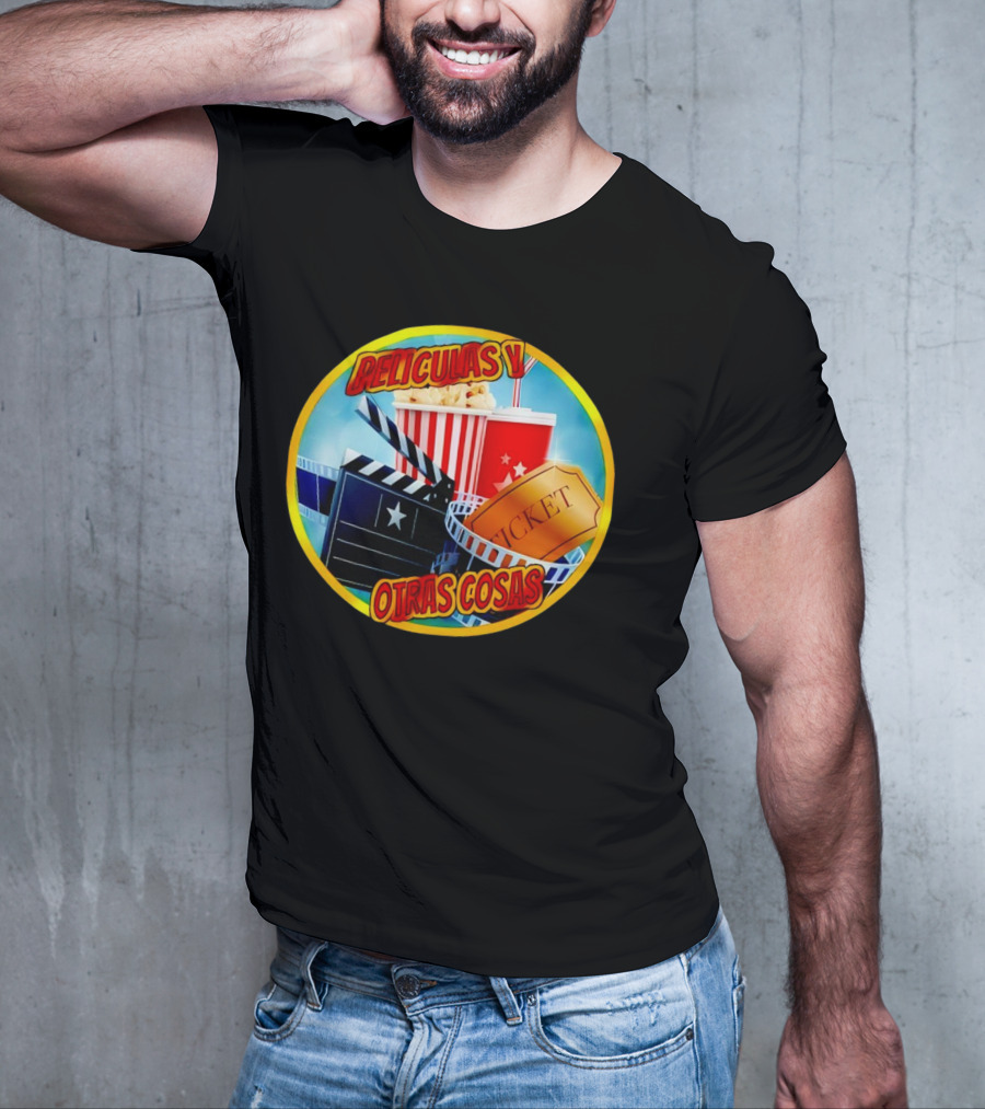 Peliculas Y Otras Cosas Con Claqueta, Palomitas, Ticket, Refresco Y Cine T-Shirt