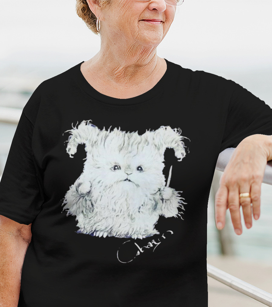 Charm White Furry Creature With Knife T-Shirt