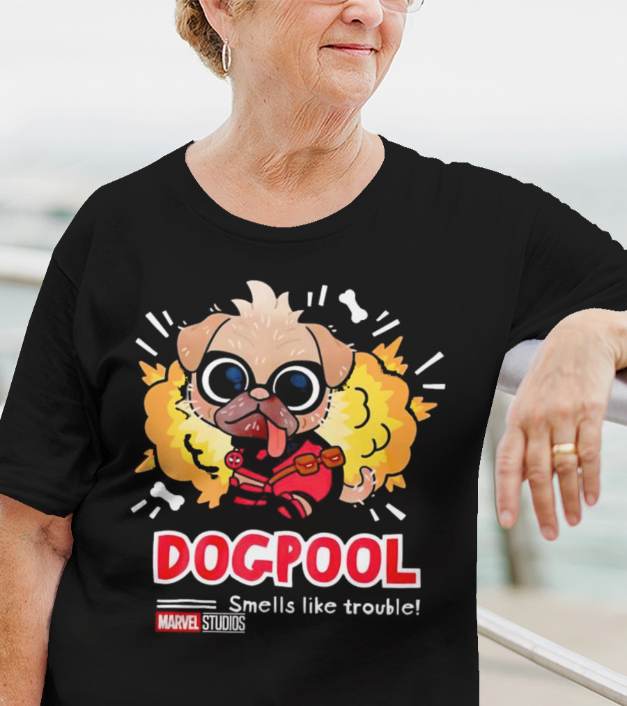 Deadpool Marvel Studios Dogpool Smells Like Trouble T-Shirt