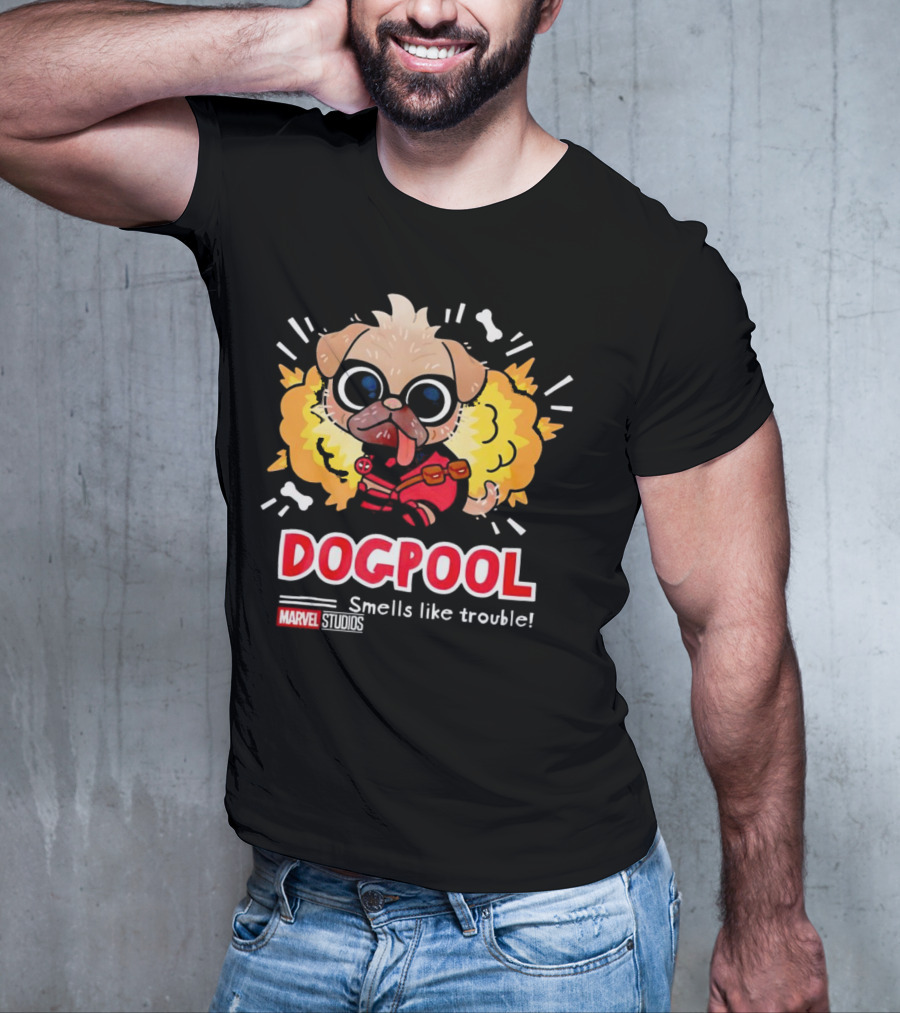 Deadpool Marvel Studios Dogpool Smells Like Trouble T-Shirt