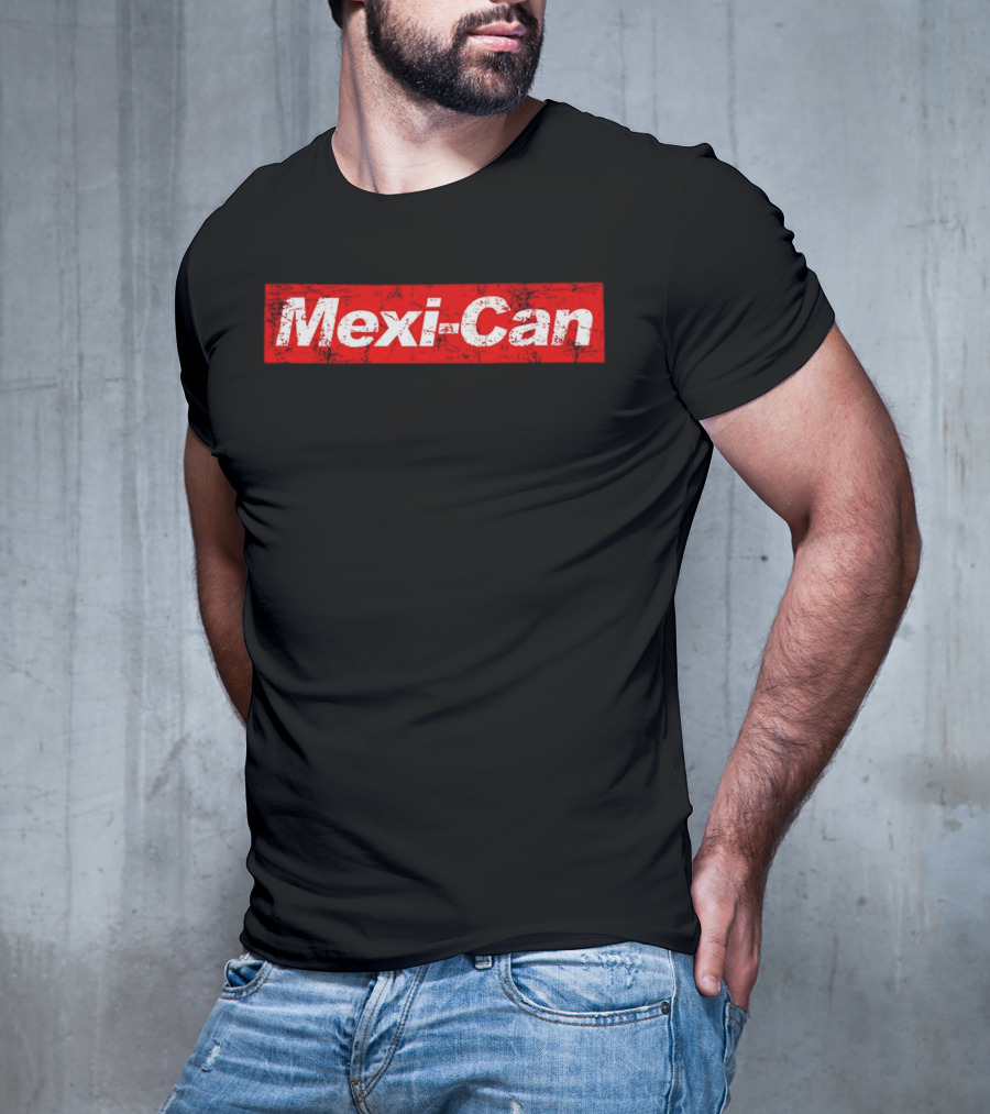 Mexi-Can Bold Red Grunge Style Typography T-Shirt