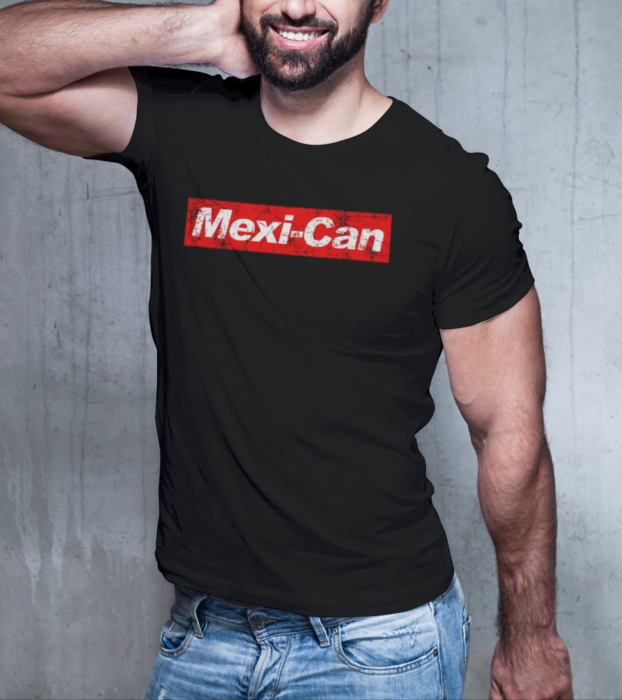 Mexi-Can Bold Red Grunge Style Typography T-Shirt