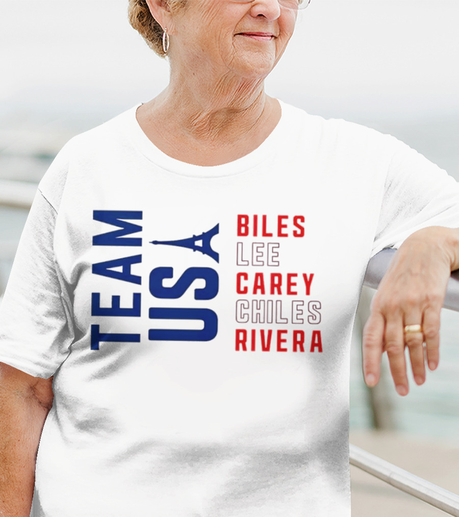 Team USA Biles Lee Carey Chiles Rivera T-Shirt