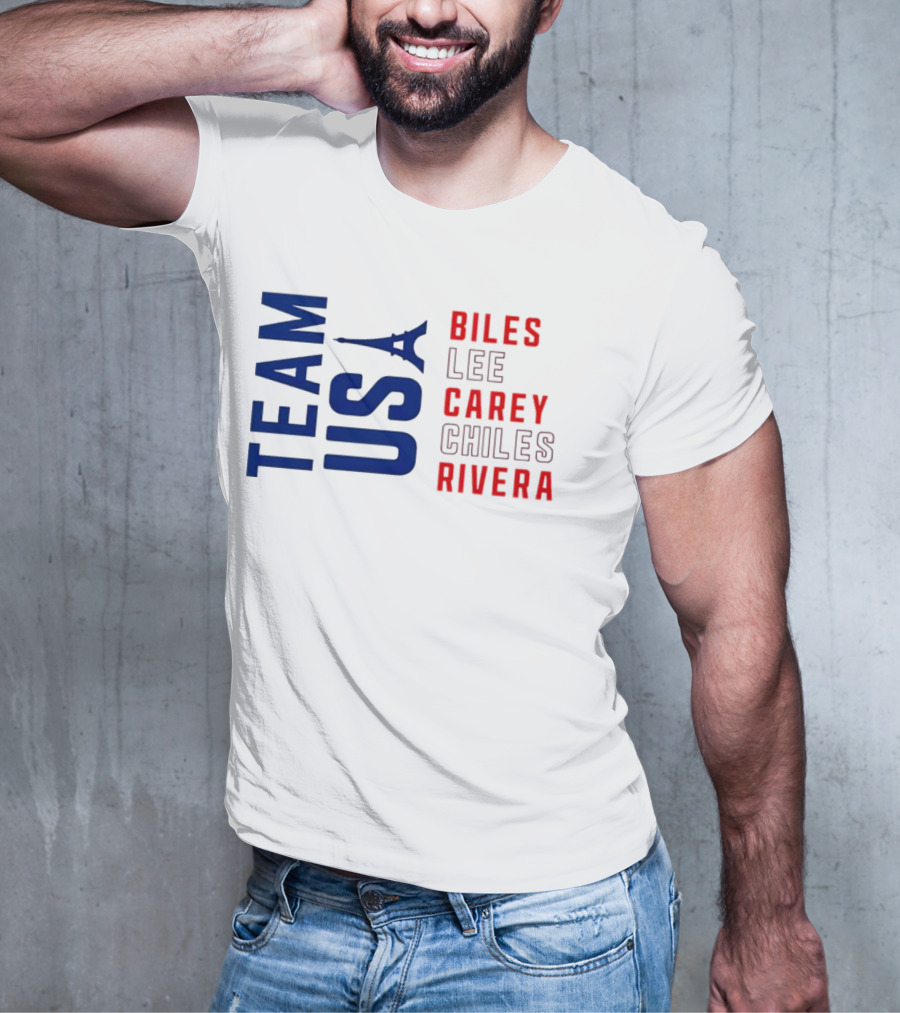 Team USA Biles Lee Carey Chiles Rivera T-Shirt