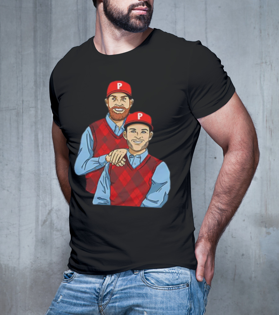 Phillies Step Brothers Movie Parody With Red Caps And Argyle Sweaters T-Shirt