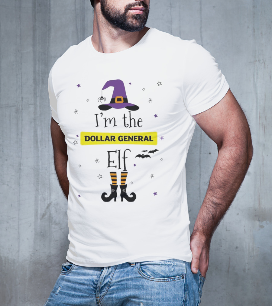 I'm The Dollar General Elf Halloween Witch Hat And Boots Theme T-Shirt