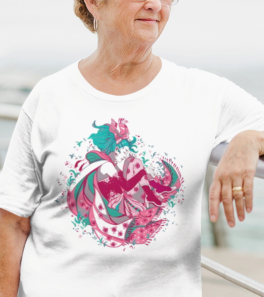 The Floating Garden Lovers In Bloom With Vibrant Floral Embrace T-Shirt