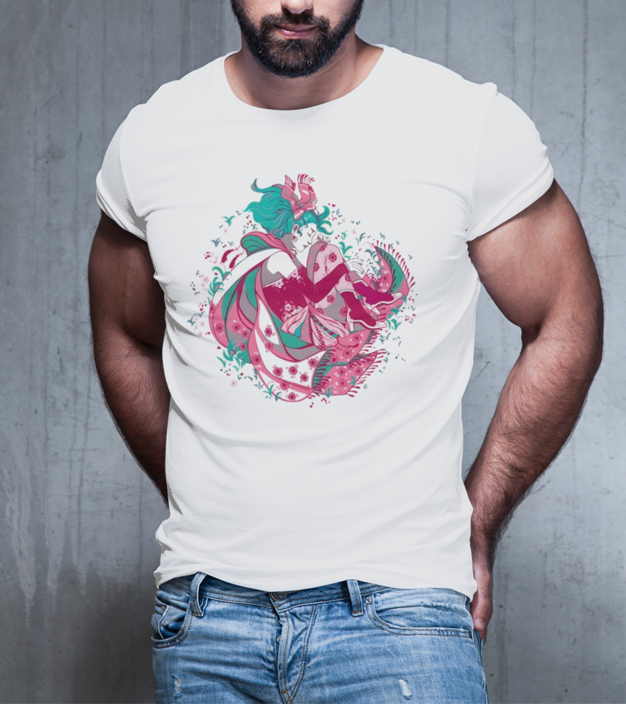 The Floating Garden Lovers In Bloom With Vibrant Floral Embrace T-Shirt