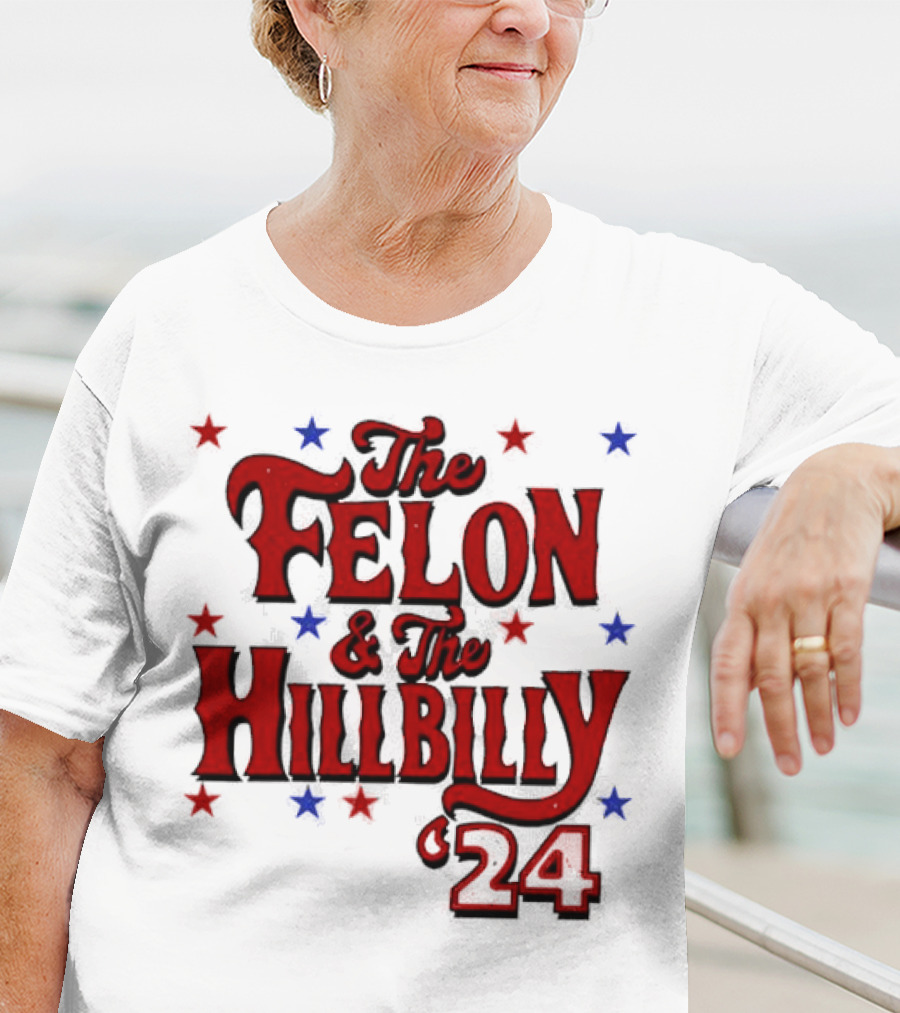 The Felon And The Hillbilly 24 Red And Blue Star T-Shirt