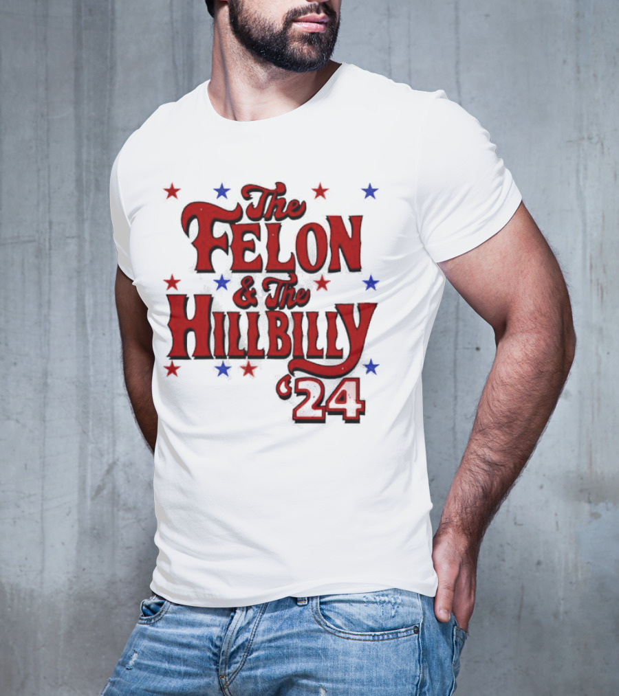 The Felon And The Hillbilly 24 Red And Blue Star T-Shirt