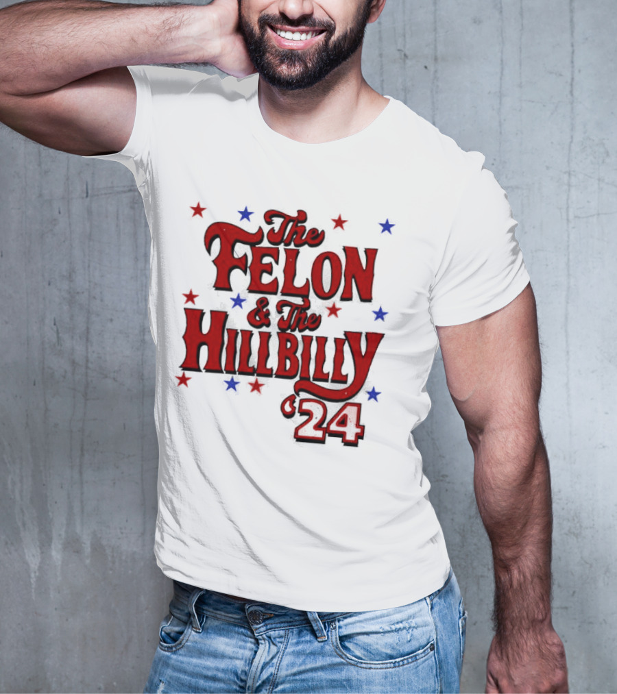 The Felon And The Hillbilly 24 Red And Blue Star T-Shirt
