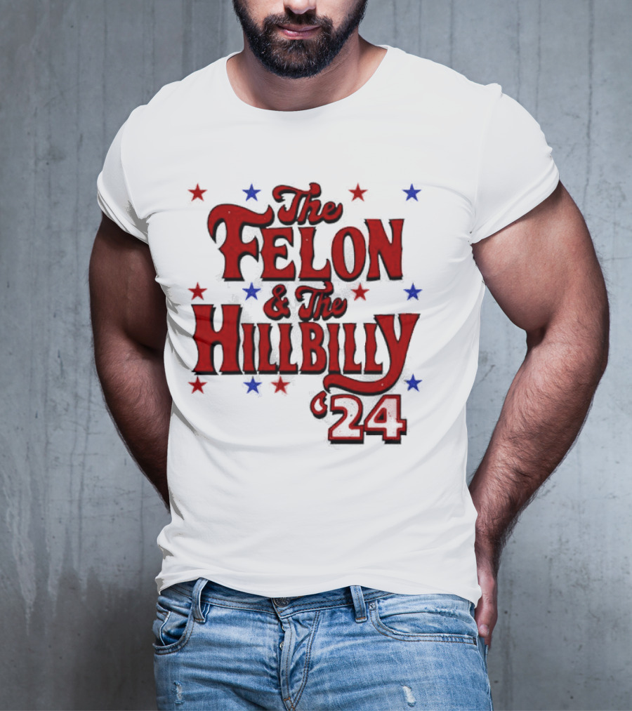 The Felon And The Hillbilly 24 Red And Blue Star T-Shirt