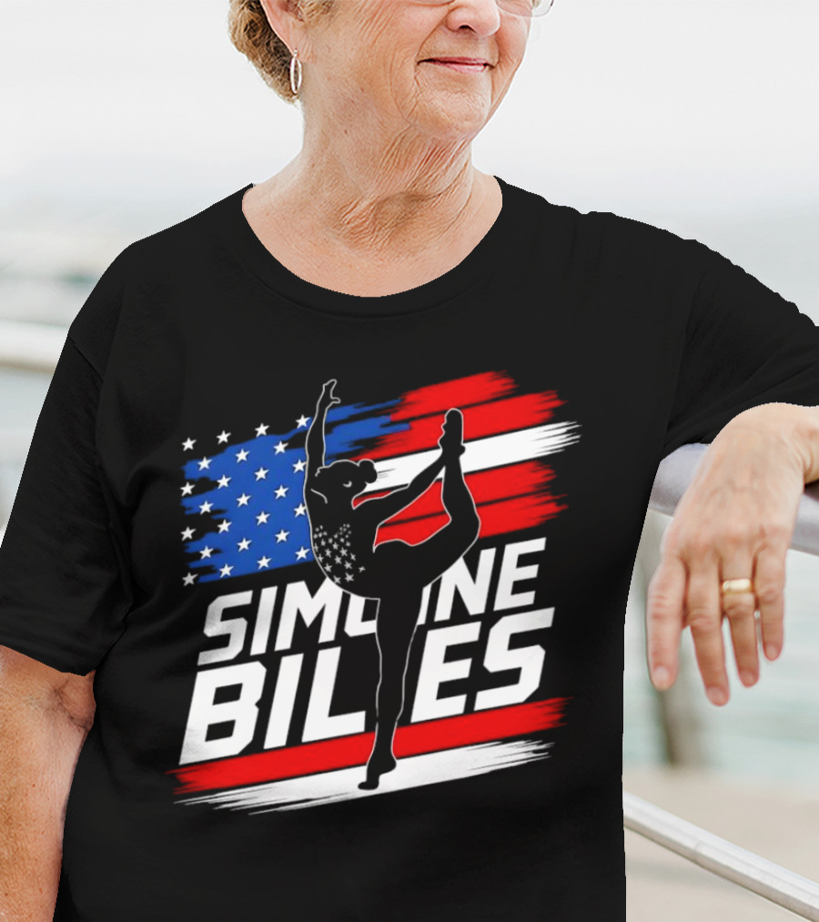 SIMONE BILES USA AMERICAN FLAG GYMNASTICS TEAM T-Shirt