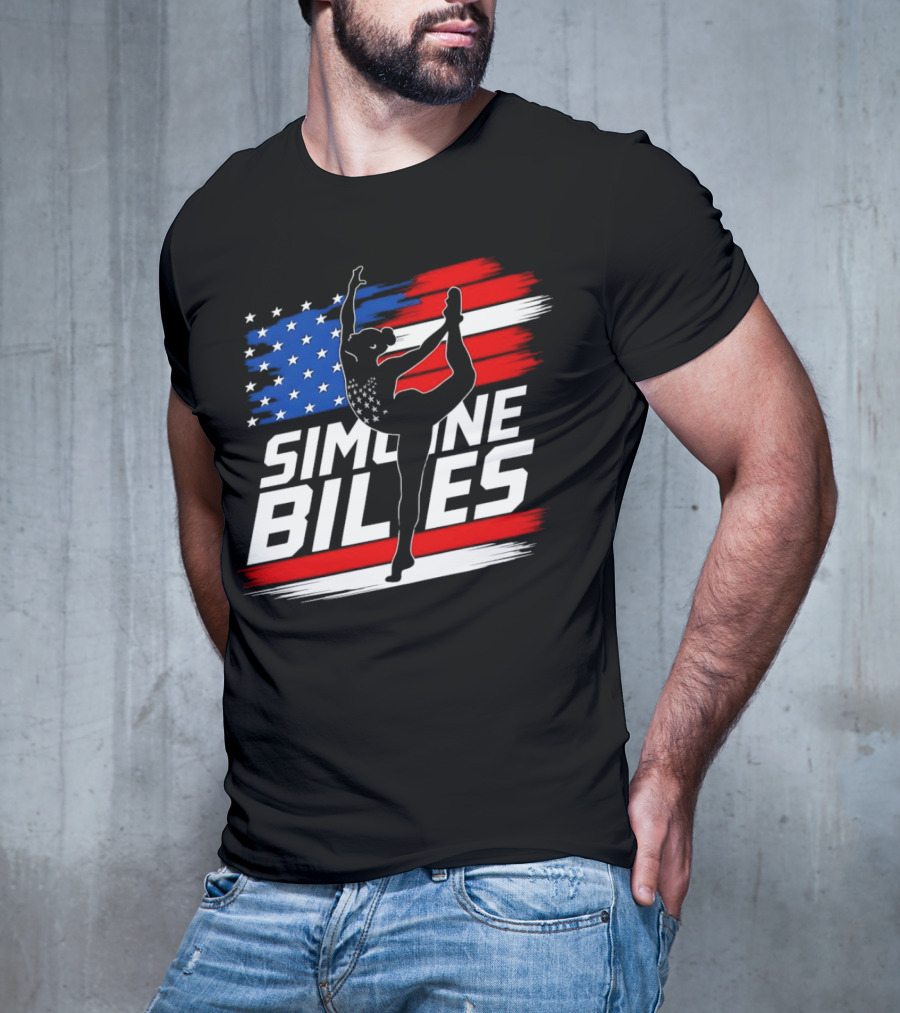 SIMONE BILES USA AMERICAN FLAG GYMNASTICS TEAM T-Shirt