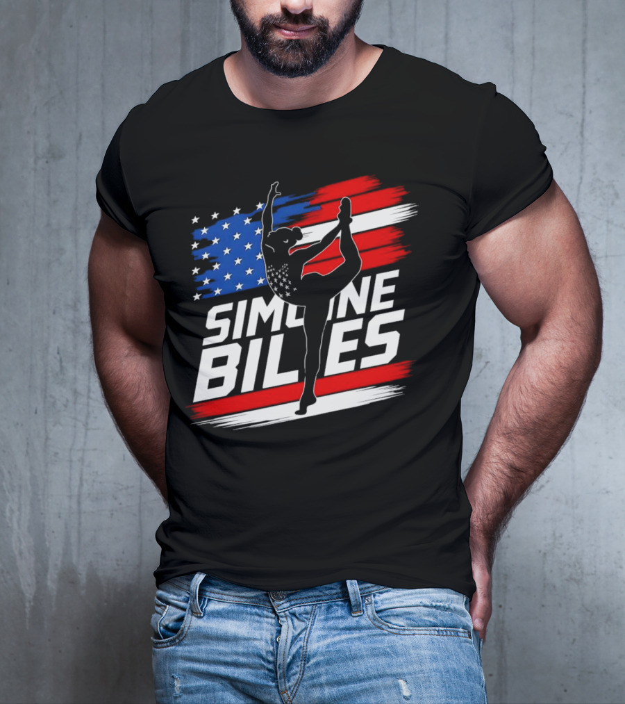 SIMONE BILES USA AMERICAN FLAG GYMNASTICS TEAM T-Shirt