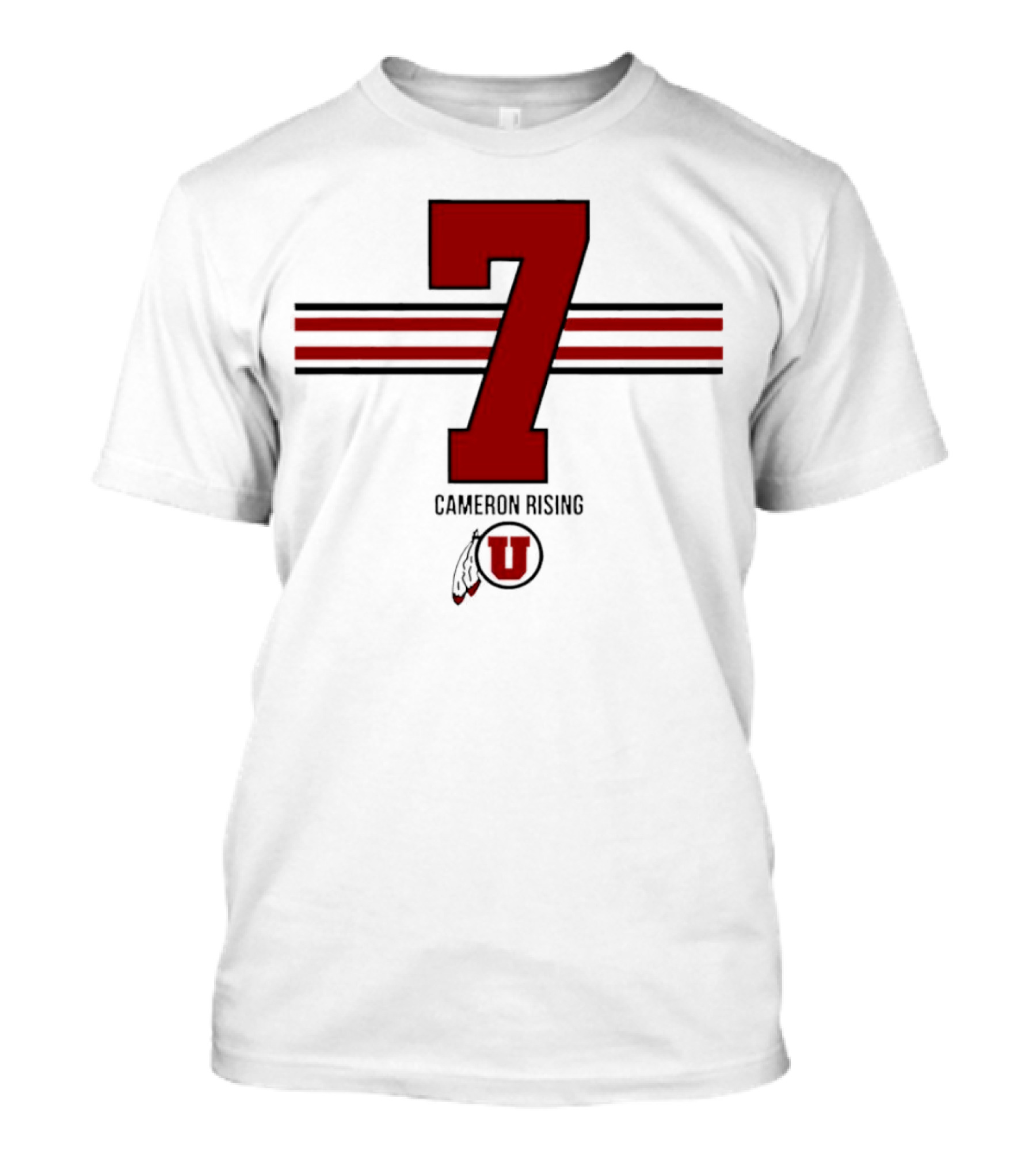 Cameron Rising Utah Utes Number 7 Stripe T-Shirt