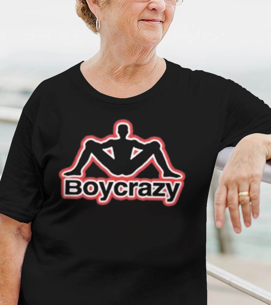 Boycrazy Silhouette Outline Logo With Seated Figure T-Shirt