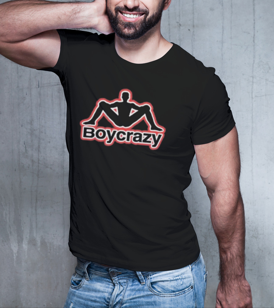 Boycrazy Silhouette Outline Logo With Seated Figure T-Shirt