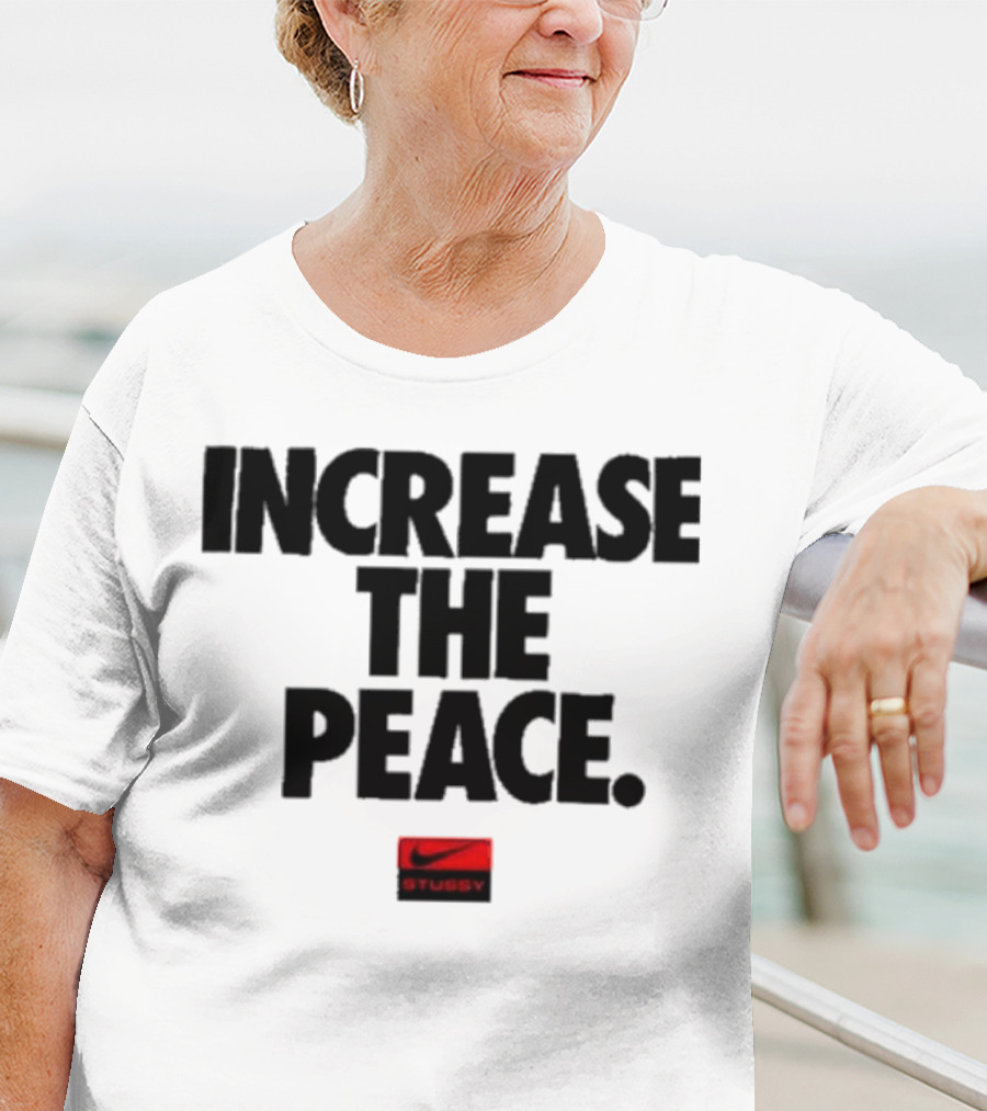 Increase The Peace Stussy Red Swoosh T-Shirt