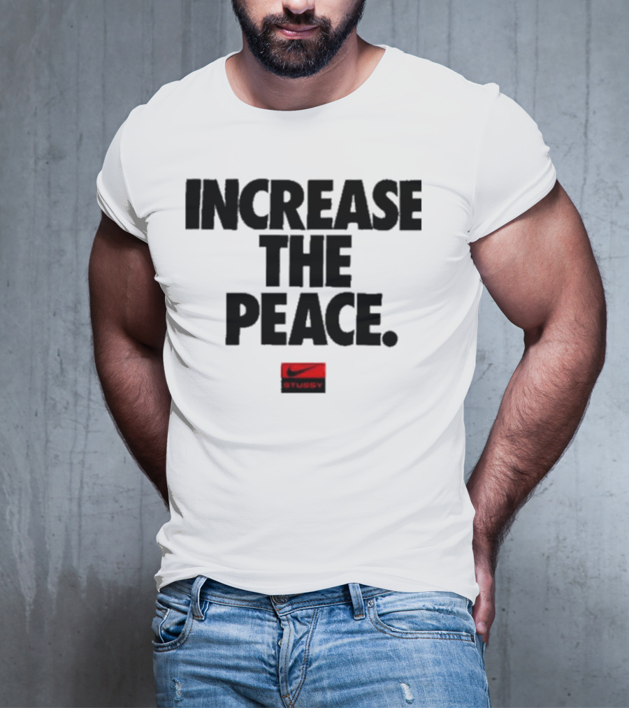 Increase The Peace Stussy Red Swoosh T-Shirt