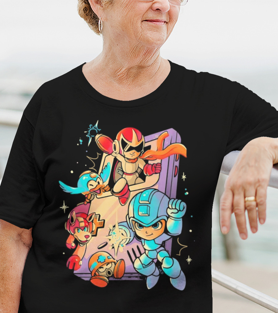 Mega Man And Friends Adventure With Console Elements T-Shirt