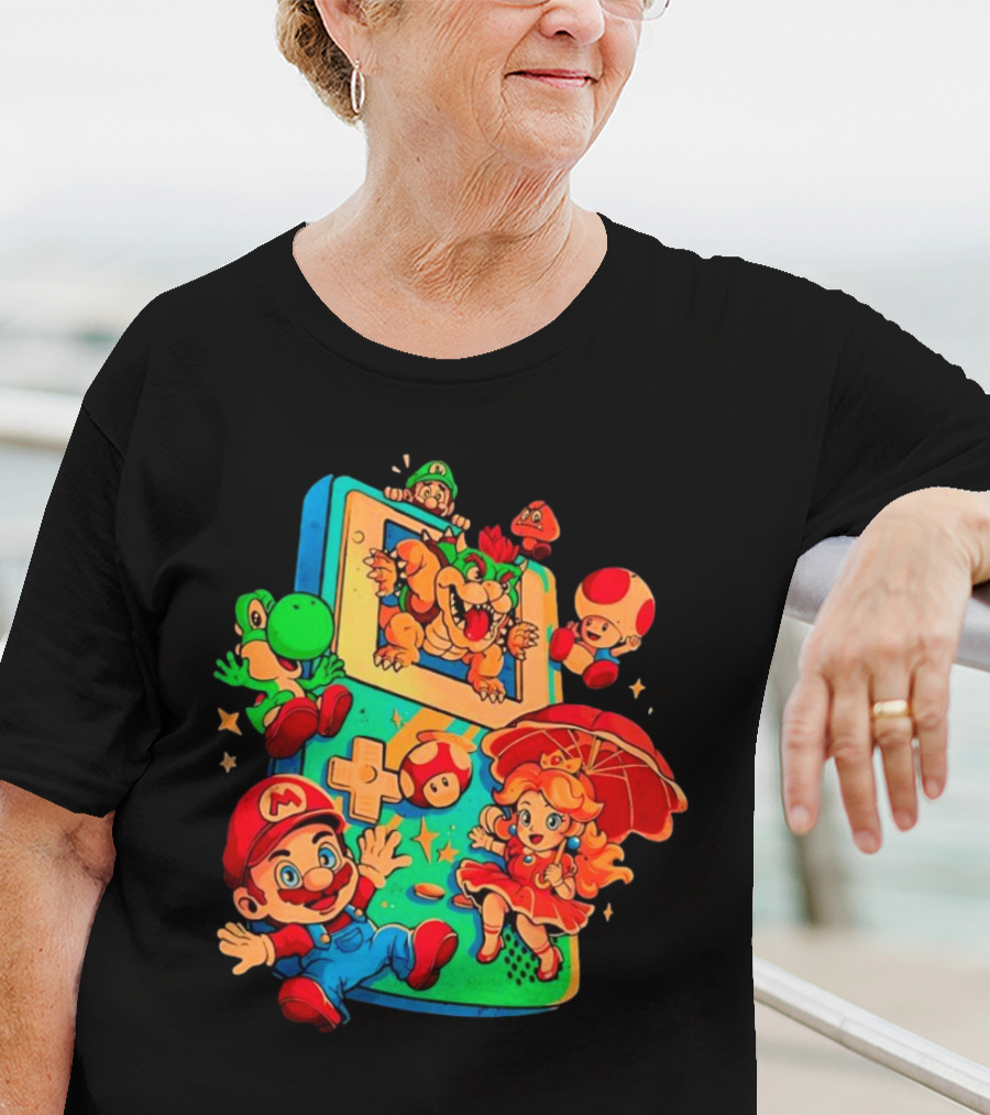 Super Mario Plumber Adventure Characters Game Icons T-Shirt