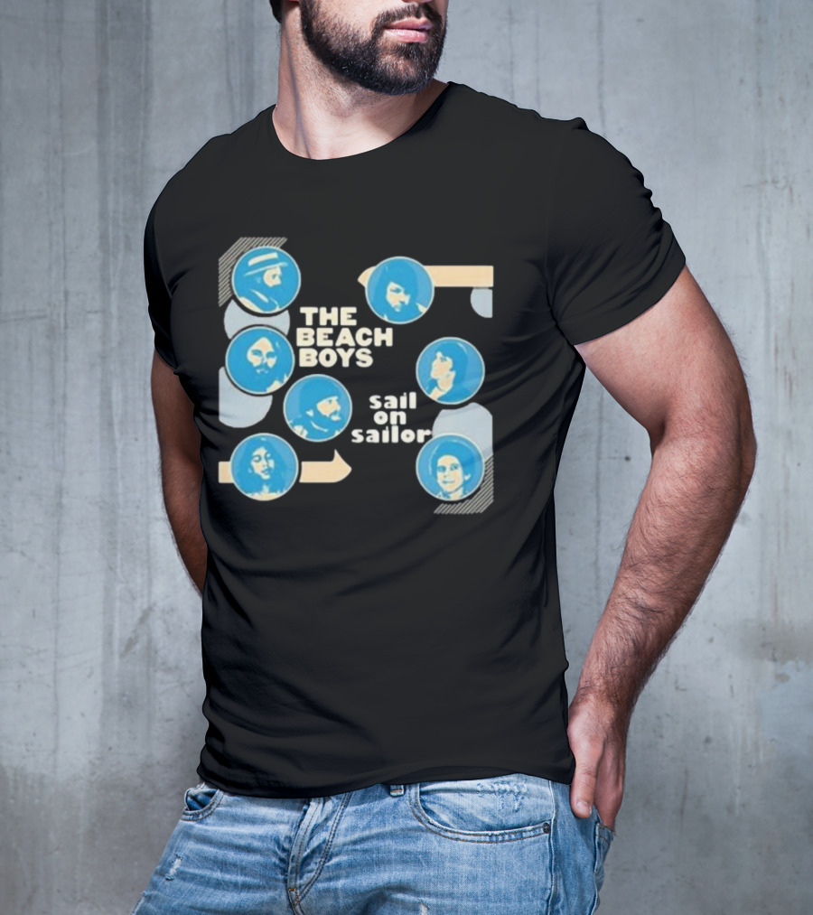 The Beach Boys Sail On Sailor Retro Blue Circles T-Shirt