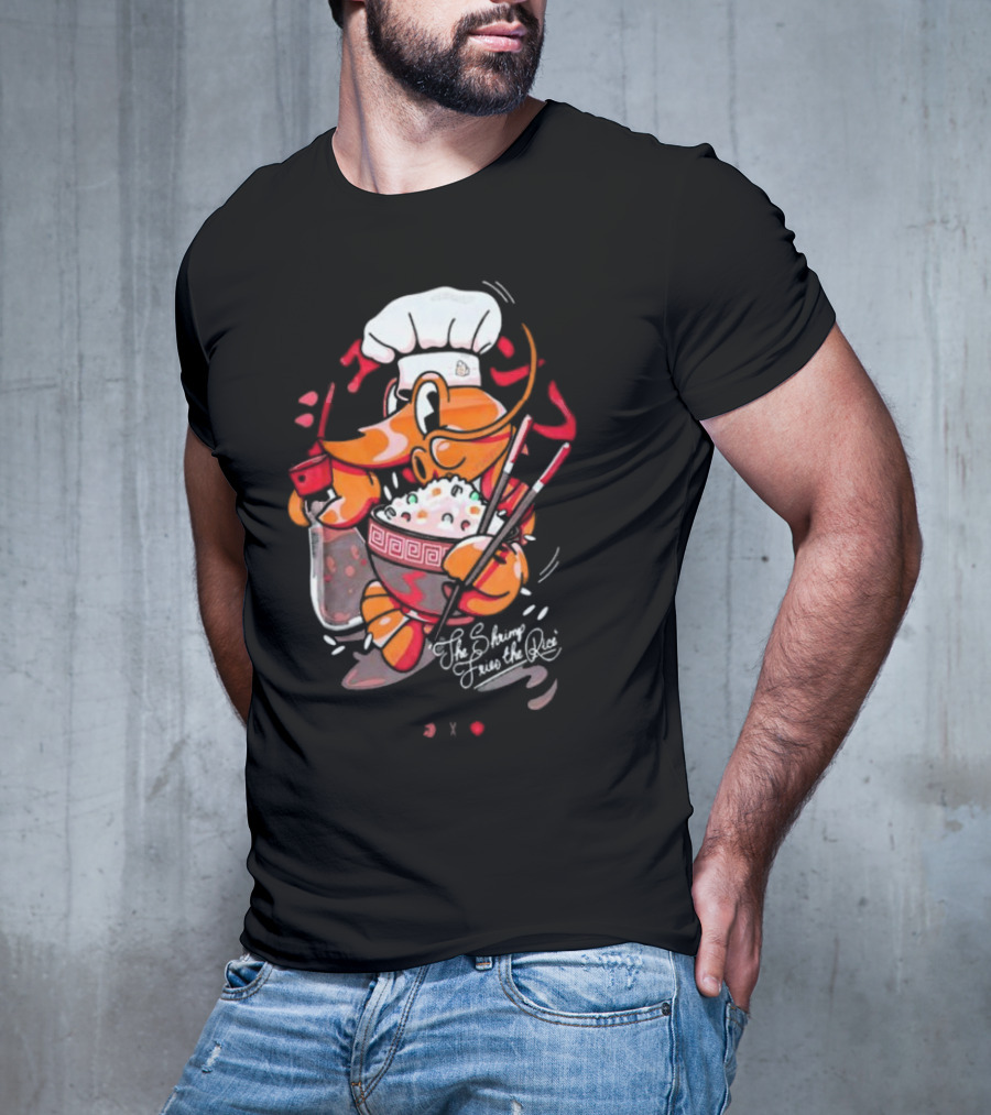 The Shrimp Fried Rice Chef With Chopsticks And Soda Cup T-Shirt