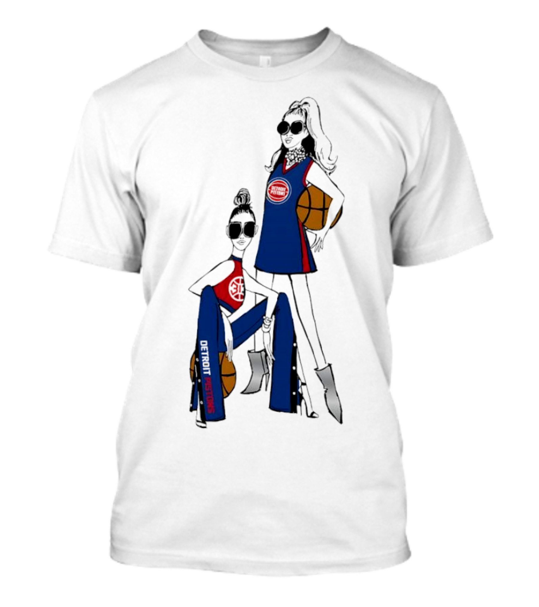 Detroit Pistons G-III 4Her Basketball Fashion Sisters Fitted Girls T-Shirt