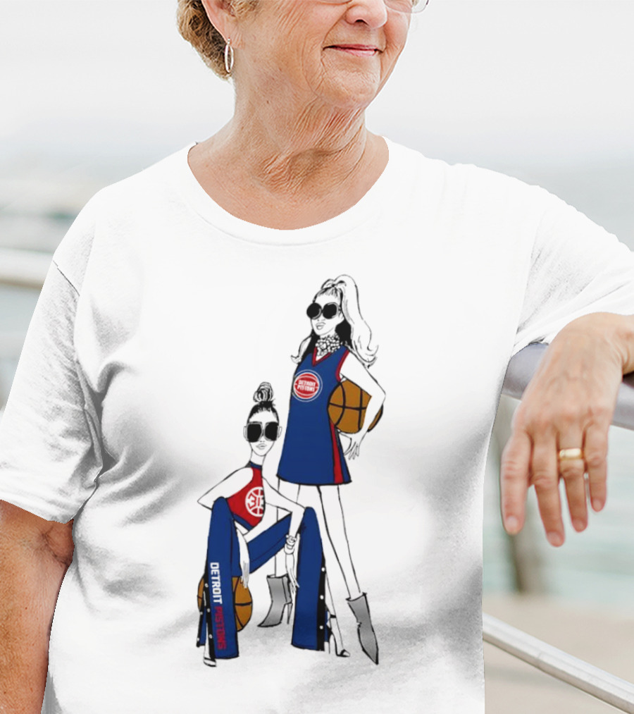 Detroit Pistons G-III 4Her Basketball Fashion Sisters Fitted Girls T-Shirt