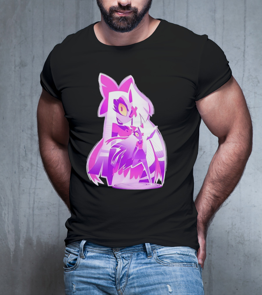 Exorcist Angel Hazbin Hotel Game Purple Character T-Shirt