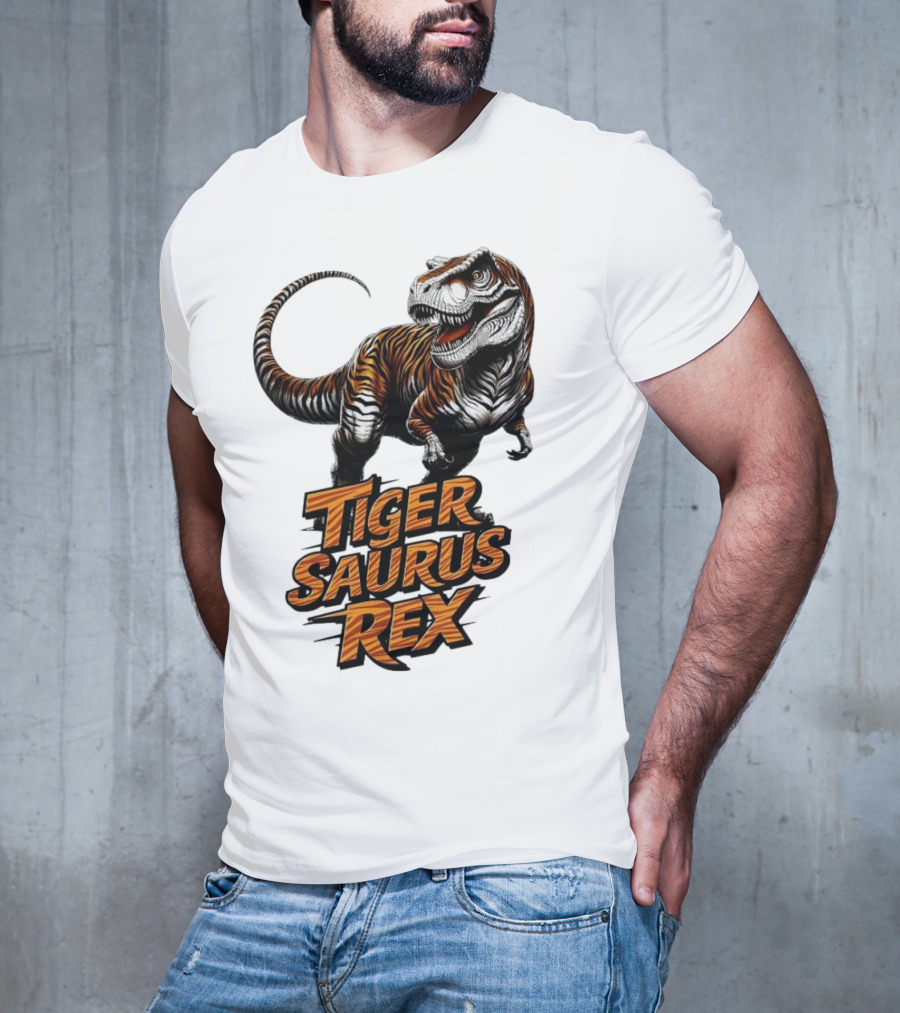 Fierce Tiger Saurus Rex Dinosaur Tiger Saurus Rex T-Shirt
