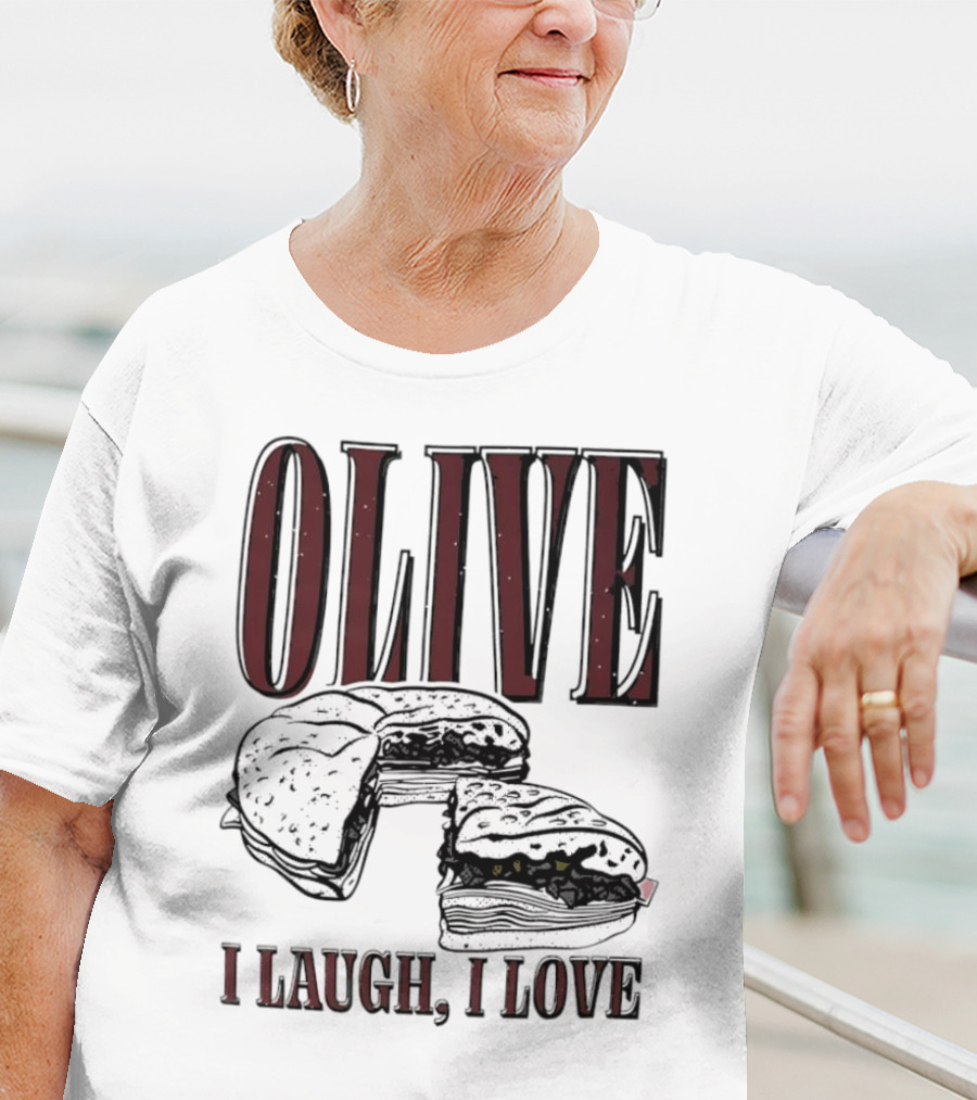 OLIVE I Laugh I Love Black Burger Joke T-Shirt