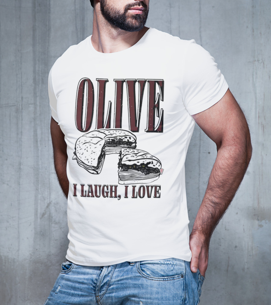 OLIVE I Laugh I Love Black Burger Joke T-Shirt
