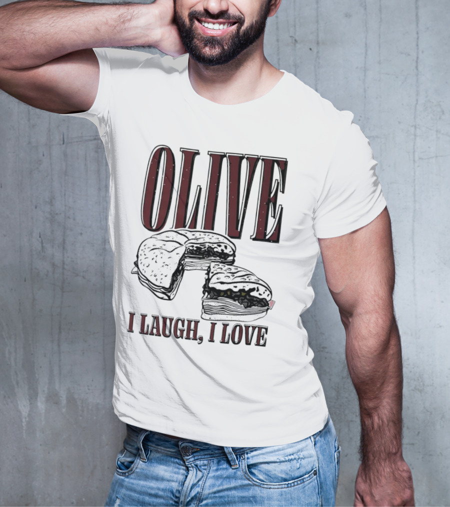 OLIVE I Laugh I Love Black Burger Joke T-Shirt